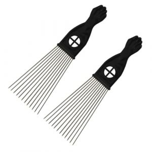 Hemobllo 2Pièces Peigne Large Acier pour Homme Ensemble de Peigne Râteau à Dents Larges pour Démêler et Coiffer Cheveux Outil de Coiffure Professionnel pour Salon et Usage (pattobold, neuf)
