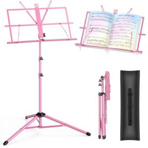 New Bee Pupitre Musique Piable 2 en 1 Support de Bureau Réglable en Hauteur, Support de Musique Stable Avec sac de Voyage (hongyitenghui-EU, neuf)