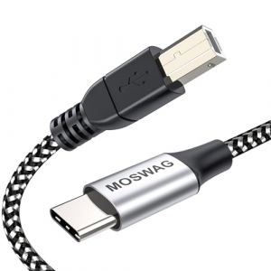 MOSWAG Câble MIDI USB C vers USB B Câble MIDI de typeC vers USB Nylon tressé2.0 Imprimante Scanner Câble haute vitesse avec connecteur en métal Compatible avec les imprimantes AiO,HP,Canon et plus (zuyuk, neuf)