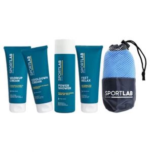 SPORTLAB MILANO - TOTAL WORKOUT - Votre routine sportcare avant et apr&egrave;s chaque entra&icirc;nement | Cr&egrave;me chauffante muscles, d&eacute;contracturant arnica muscles, cr&egrave;me d&eacute;fatiguante pieds, gel douche et (SPORTLAB MILANO, neuf)