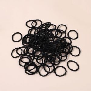 liuchanghe 100 Pi&egrave;ces Elastiques pour Cheveux, Aucun M&eacute;tal &Eacute;lastiques Doux &Eacute;lastiques Cravates &agrave; Cheveux, 3cm, Chouchous de cheveux pour femme & filles (Noir) (YIMOGZEU, neuf)