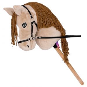 Start Hobby Horse Cheval de bataille en peluche avec bâton en bois - Cheval bâton réaliste avec longue crinière à coiffer - Cheval de jeu doux pour enfants (Bonnie (beige), A3) (Horse Trade, neuf)