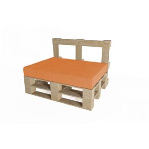 chilly pilley Coussins Palette Euro Coussins De Jardin Lavables Housse Amovible avec Fermeture Plusieurs Couleurs Et Tailles (Coussin D'assise120x80x10 Orange) (chillypilley, neuf)