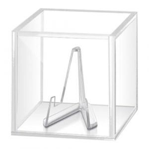 perfeclan Bo&icirc;te de pr&eacute;sentation de m&eacute;diators de guitare, bo&icirc;te de m&eacute;diator de guitare avec support, support de bo&icirc;te de rangement, conteneur de stockage, Base Transparente (PERFECLAN, neuf)