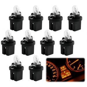 joonnair 10 Lot de 10 Ampoules T5 B8.5D LED 12V 2W pour Tableau de Bord Voiture avec Douille &Eacute;clairage Instrument Compteur Remplacement (joonnair, neuf)