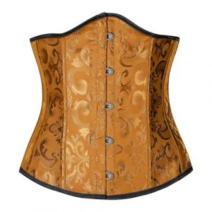 Bustier Femme 2024 Vintage Brodé Chic et Élégant - Corset Pirate Princesse Sexy Déguisement Grande Taille (Or, XXXXXXL) (QinMM, neuf)