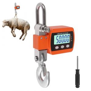 EFUTURETIME Balance Suspendue Numérique 500 KG, Balance À Grue Crochet Électronique en Aluminium avec Capteur Précis LCD Portable pour Chasse, Pêche, Ferme, L'usine, Pesage sur Quai, Orange (efuturetime, neuf)