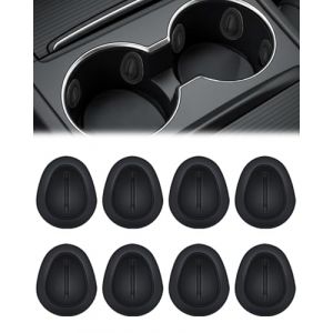 HUVZOR 8 Pi&egrave;ces Insert de Porte-Gobelet Console Centrale, Limiteur de Porte-Gobelet Voiture Int&eacute;rieur, Stabilisateur de Boisson Auto (Noir) (Volumetech OU, neuf)