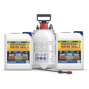 Raincheck Imperm&eacute;abilisant Hydrofuge Multi-Surface 2 x 5L + Pulv&eacute;risateur &ndash; Protection 10 Ans pour Brique, Pierre & Bois Ext&eacute;rieur &ndash; Rendement 35m&sup2; (Safeguard Europe Ltd, neuf)