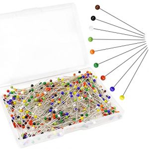 Redamancy 500 Pi&egrave;ces Epingle Couture, Aiguilles Couture avec T&ecirc;te, Multicolores Epingle &agrave; T&ecirc;te Ronde en Verre, &Eacute;pingles Couture Longues Fines avec Bo&icirc;te, pour la Couture et L'artisanat (Pulangke-EU, neuf)