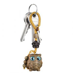Porte-clés hibou en bois | Breloque en forme de chouette amusante | Breloque de téléphone en bois | Téléphone portable à la mode | Décoration artisanale délicate et pour anniversaire, Nouvel (weonyou, neuf)