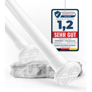 MEISENBERG Tringle a Rideaux Sans Percage – Blanc Barre Rideau Extensible, Tringle A Pression, Telescopique, Reglable pour Dressing, Baignoire, Porte, Fenêtre, Chambre (90-160 cm) (MEISENBERG, neuf)