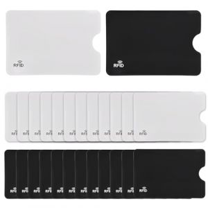 COYUN 24 Pcs Protecteur de Carte Porte-Monnaie Anti RFID FRAUDE Etui Carte Bancaire Anti Piratage, &Eacute;tui prot&eacute;ge des Cartes de cr&eacute;dit Carte Sans Contact,RFID Pochette Protection Porte Carte(Noir,Blanc) (HLWA RETAILS LTD UKSTORE, neuf)