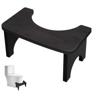 WIYETY Tabouret de toilette en bois pour adultes et enfants, 37&times;20&times;17cm Tabouret de toilette ergonomique, Tabouret pour am&eacute;liorer les selles, Tabouret antid&eacute;rapant pour salle de bain, Noir (ANDRECHR, neuf)
