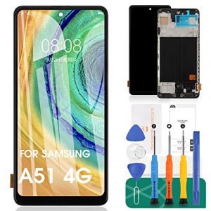 Ecran OLED pour Samsung Galaxy A51 4G Ecran LCD de Remplacement pour Samsung A51 Display A515 Touch Digitizer Assembly Repair Kits with Frame(Support Figerprint Function,Normal Display Area) (friendlychinese, neuf)
