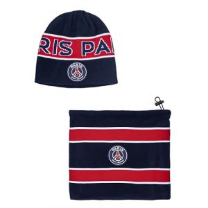 PSG Coffret Bonnet + Cache Cou Polaire Collection Officielle Paris Saint Germain (MISTERLOWCOST, neuf)