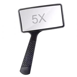 Loupe Rectangulaire &agrave; Main 5X Portable pour Lecture, 100x50mm Poign&eacute;e Loupe de Poche,Lentille en Verre R&eacute;sistante Aux Rayures, Loupe Grossissante pour Personnes &Acirc;g&eacute;es, Faible Vision, Livres (yujunds, neuf)