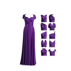 72styles Robe Infinity avec Bandeau, Robe Demoiselle d'honneur Femme Convertible, Longue, Grande Taille, Multi-Way, Soir&eacute;e,Mariage Invit&eacute;e, Violet, Taille Unique (INFINITYDRESS, neuf)