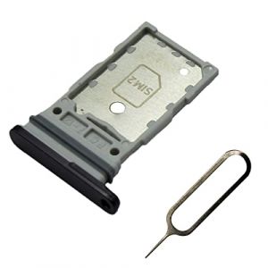 MMOBIEL Tiroir Carte Dual Sim de Rechange Compatible avec Samsung Galaxy S22 Ultra 5G - 6.8 inch - 2022 - INCL. Joint en Caoutchouc et l'épingle SIM - Support Carte SIM - Noir (Menko Telekom, neuf)