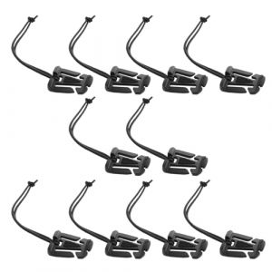 EMSea Lot de 10 clips de support de matériel tactique avec boucle élastique compatible avec les gilets tactiques Molle compatibles avec les équipements Molle Systems (type A) (EMC_Store, neuf)