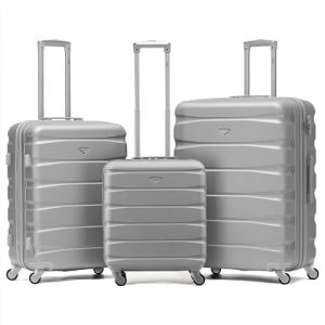 Flight Knight Lot De 3 Moyen Et Grand Valises Rigides Legeres en ABS A 4 Roues Cabine Bagage A Main pour Plus De 60 Compagnies Aeriennes -easyJet, Jet2 Et Taille Max Ryanair (Priority) 55x40x20cm (Prime Brands Group FR, neuf)
