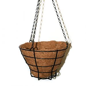 DOJA Barcelona | Pot de Fleur Suspendu Coco | 2 Pcs Panier &agrave; Suspendre | 24 x 19 cm | Panier en Fibre de Coco et Metal avec Cha&icirc;nes et Crochet | Id&eacute;al pour Pot de Fleur Exterieur, Plante Interieur (DOJA Barcelona, neuf)
