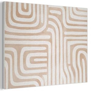 MuchoWow© Panneau Mural 100x70 cm decoratif Acoustique Wall Panel Feutre Plaque Tableau Panneaux Acoustiques Muraux Interieur Tons de terre - Motif du labyrinthe (MuchoWow GmbH, neuf)