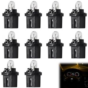 Menibeuty 10 PCS DC 12V 2W Ampoule Tableau De Bord Jaune Clair, Générique Ampoule Compteur à Branchement Direct Ampoules LED T5 pour Tableau De Bord Voiture Pour Voiture Interne (Menibeuty_Shop, neuf)