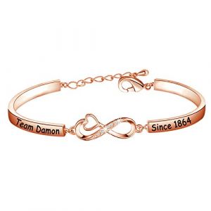 Team Salvatore/Damon/Stefan Since 1864 Bracelet Vampire Fandom Cadeau pour fille Vampire 1,97 pouces, acier inoxydable, 5 cm, Acier inoxydable (LBSBO JEWELRY, neuf)
