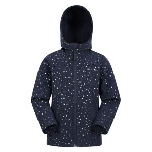 Mountain Warehouse Veste Enfant Exodus Softshell - Coupe-Vent, Imperméable Fille Et Garçon, Veste Polaire Unisexe, Veste À Capuche Conçue pour Sport Et Voyage Imprimé Marine 3-4 Ans (Mountain Warehouse, neuf)