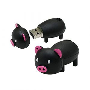 64gb Cochon Forme USB 2.0 cl&eacute; USB Pen Drive Porte - cl&eacute; cl&eacute; de m&eacute;moire USB cl&eacute; USB (Noir) (OneFangCore, neuf)