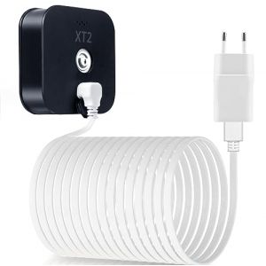 Itramax Câble Chargeur 3M Blink XT XT2 avec Adaptateur Mural,Brique Chargeur et Cordon Charge Micro USB à Angle Droit 90 Degrés Coudé, Alimentation Étanche Indoor/Outdoor pour Blink XT XT2 (Itramax_Europe, neuf)