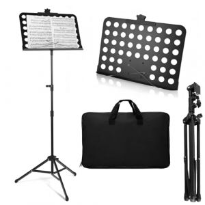 Pupitre de Musique 2 en 1 - Support Partitions et Pupitre de Table, Pliable, L&eacute;ger, Portable et Hauteur R&eacute;glable avec Sac de Transport Id&eacute;al pour la Batterie, l'orchestre et Autres Spectacles Musicaux (JTcymstore, neuf)