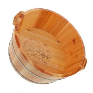 OUNONA Bassine En Bois Pour Bain De Spa Pour P&eacute;dicure Bassine De Bain Portable &agrave; Domicile (Gustell, neuf)