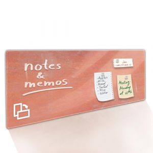 Floordirekt Tableau de présentation, tableau blanc, en verre, laqué ou verre, magnétique et inscriptible, mural, rouge, 20 x 60 cm (MEISTEREI, neuf)