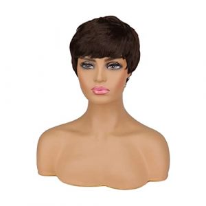 Perruque Blonde Courte Pour Femme - Perruque Noire Courte - Cheveux Naturels - Résistante À La Chaleur - Perruque Grise Pour Femme (2 À 6 Pouces) (ydxdsp, neuf)