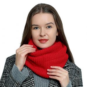 DonDon Écharpe femme hiver Écharpe en laine Écharpe tube snood Tour de Cou Cache cou - Rouge (urban-styles, neuf)