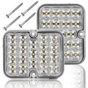 DARKGUARD 2 x LED Feux de Recul 12V 24V Feu de Recul de Remorque pour Voiture Caravane Camion Tracteur Agricole Lumi&egrave;re Blanche ECE &Eacute;tanche (DARKGUARD, neuf)
