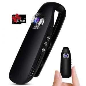 Bextgoo Mini Camera Espion sans WiFi, Cam&eacute;ra Corporelle, Carte TF 32 Go pr&eacute;install&eacute;e, Enregistrement Vid&eacute;o, Prise de Photos, D&eacute;tection de Mouvement, pour V&eacute;lo/Voyage(Noir) (Bextgoo Direct FR, neuf)