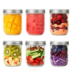 FoiiLiio Lot de 6 Bocaux en Verre Herm&eacute;tique de 300ml,Mason Jar avec Couvercle,bocaux Mason Jar en verre,Herm&eacute;tique pour Confitures,Fermentation,Meal Prep,Overnight Oats Jar (AVOGERS, neuf)