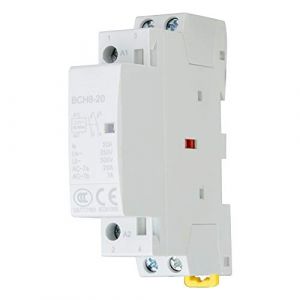 Contacteur Zaweliyo 2P 20A DIN Rail AC - 24V / 220V-230V Relais Silencieux du M&eacute;nage, 1m + Dur&eacute;e de Vie M&eacute;canique, Noirs ET Spark NO (Support de Rail 35 mm) (220V/230V) (Yuxinw, neuf)