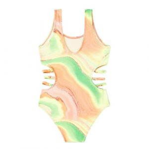 Maillot De Bain Ado Fille 1 Pieces 5-14 Ans Creux Pas Cher Maillot De Bain Une Pi&egrave;ce Enfant Fille Gainant Monokini Mignon Chic Casual Plage Oc&eacute;an Natation Piscine (9-10 Ans, Jaune) (SoLu DAY8, neuf)