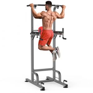 RELIFE REBUILD YOUR LIFE Chaise Romaine Musculation Power Tower Barre Traction Dips Entraînement Fitness Multifonction Domicile Pull Ups (Gris-1) (RELIFE SPORTS, neuf)