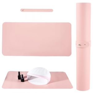 Yezhenzhen Tapis de table rose pour nail art, repose-mains pliable pour repose-ongles (tapis uniquement), tapis à ongles en cuir microfibre doux pour manucure et salon (zhenfukuajing, neuf)