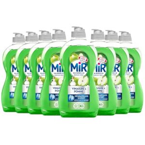 Mir Vaisselle - Vinaigre & Pomme - D&eacute;graissage Expert - Efficace &agrave; Froid - Vinaigre Blanc - Sans Conservateurs - Sans Allerg&egrave;nes Parfum - Marque Pr&eacute;f&eacute;r&eacute;e des Fran&ccedil;ais - Lot de 8 x 450 ml (PENNGUIN-FR, neuf)