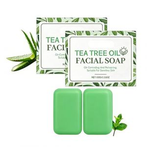 Soap Tea Tree Oil | 2 Pieces Savon D'arbre &Agrave; Th&eacute; Antifongique Antifongique | Pour Gel Douche,Savon-Solide, SavonVisage & Corps Rafra&icirc;chissant,Nettoyant Naturel Sant&eacute; Peau Bain Douche Hygi&egrave;ne (KenzoCrest, neuf)