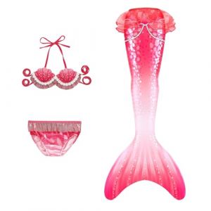 Maillot De Bain Enfant Fille - Joli Maillot de Bain d'été Cosplay Party Fille Manches Longues 3 Pièces Deguisement Océan Piscine Natation Plage Costume de Bain de Plage (heyann, neuf)