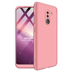 ZSCHAO Coque Xiaomi Pocophone F1 360 Degres Ultra Slim Fine Antichoc +avec Verre trempe Housse Case Coque Pocophone F1 Rigide Dur Anti Choc Integral Noir Mate 3 in 1 Case Cover pour Poco F1 Or Rose (ZSCHAO, neuf)