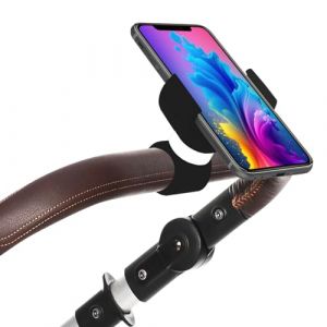 Renimove Support Telephone Poussette Convient aux Telephones Portables jusqu'a 7,5" d'ecran Facile a regler Stable et s&ucirc;r Conception compacte et resistante (Noir) (Renimove Shop, neuf)