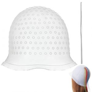 XURJUMI Bonnet &Agrave; M&egrave;ches Avec Crochet,Bonnet Meche De Surbrillance En Silicone Avec Aiguilles &Agrave; Crochet Peigne De Teinture Pour Cheveux Soulignant Le Chapeau De Gla&ccedil;age Chapeau (SENXING UOH LTD, neuf)